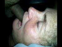 Granny sucks huge dick deep in her mouth